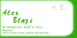 alex blazi business card